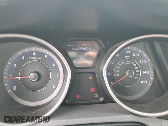 2012 Hyundai Elantra Limited with VIN KMHDH4AE3CU277052, listed as a Copart auction lot 65641075 with 286,209 mi miles and Clean title. Bid and sale history available at DreamBid. Image 9.
