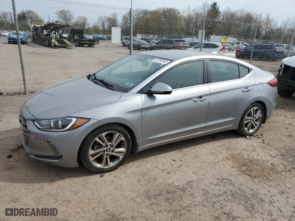 2017 Hyundai Elantra Limited with VIN 5NPD84LF0HH206970, listed as a Copart auction lot 53753345 with 78,000 mi miles and Salvage Title. Bid and sale history available at carsss.com. Image 1.