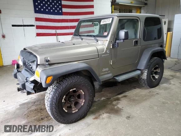 2005 Jeep Wrangler Sport z VIN 1J4FA49S75P325028, wystawiony jako Copart lot #56942315 z przebiegiem 169 988 mil mil oraz Szkoda całkowita • Salvage title. Historia ofert i sprzedaży dostępna na DreamBid. Obrazek 1.