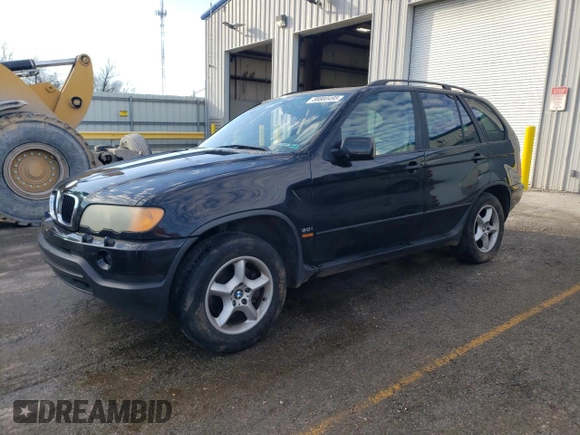 2001 BMW X5 3.0i with VIN WBAFA53591LM82573, listed as a Copart auction lot 88880495 with 221,980 mi miles and Salvage Title. Bid and sale history available at carsss.com. Image 1.