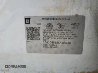 2020 Chevrolet Sonic LT with VIN 1G1JG6SB8L4116988, listed as a Copart auction lot 56919895 with 50,086 mi miles and Clean title. Bid and sale history available at DreamBid. Image 13.
