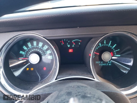 2011 Ford Mustang V6 with VIN 1ZVBP8AM8B5163034, listed as a Copart auction lot 83619534 with 112,949 mi miles and Salvage title. Bid and sale history available at DreamBid. Image 9.