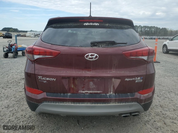 2017 Hyundai Tucson Sport with VIN KM8J3CA26HU406958, listed as a Copart auction lot 50795255 with 106,406 mi miles and Salvage Title. Bid and sale history available at carsss.com. Image 6.