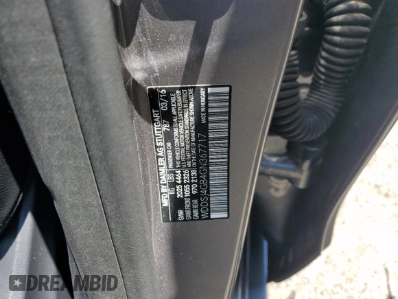 2016 Mercedes-Benz CLA 250 with VIN WDDSJ4GB4GN367717, listed as a Copart auction lot 61898733 with 32,405 mi miles and . Bid and sale history available at DreamBid. Image 13.