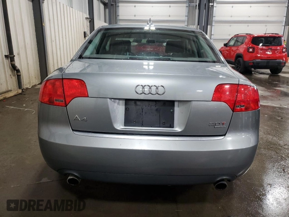 2006 Audi A4 2.0T z VIN WAUDF78EX6A194867, wystawiony jako Copart lot #82792104 z przebiegiem 125 919 mil mil oraz Szkoda całkowita • Salvage title. Historia ofert i sprzedaży dostępna na DreamBid. Obrazek 6.