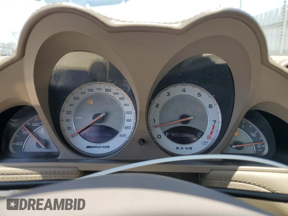 2009 Mercedes-Benz SL 55/63 AMG with VIN WDBSK70F09F156421, listed as a Copart auction lot 62588675 with 34,846 mi miles and Clean title. Bid and sale history available at DreamBid. Image 9.