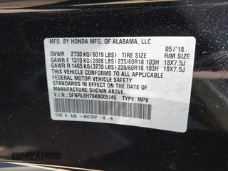 2019 Honda Odyssey EX-L with VIN 5FNRL6H76KB005145, listed as a IAAI auction lot 42075781 with 115,599 mi miles. Bid and sale history available at carsss.com. Image 9.