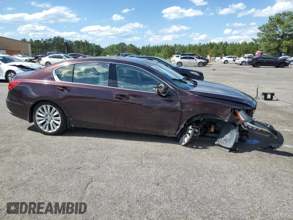 2014 Acura RLX Technology with VIN JH4KC1F59EC000494, listed as a Copart auction lot 55293475 with 100,857 mi miles and Salvage title. Bid and sale history available at DreamBid. Image 4.