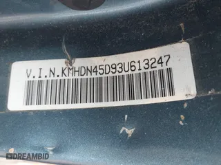 2003 Hyundai Elantra GLS with VIN KMHDN45D93U613247, listed as a IAAI auction lot 42095197 with 139,748 mi miles. Bid and sale history available at carsss.com. Image 9.