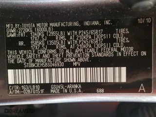2011 Toyota Highlander with VIN 5TDBK3EH5BS046930, listed as a Copart auction lot 49310455 with 179,435 mi miles and Salvage Title. Bid and sale history available at carsss.com. Image 13.