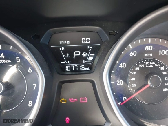 2014 Hyundai Elantra SE with VIN 5NPDH4AE4EH515489, listed as a IAAI auction lot 41702399 with 107,716 mi miles. Bid and sale history available at carsss.com. Image 7.