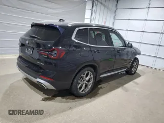 2022 BMW X3 xDrive30i with VIN 5UX53DP01N9M07451, listed as a Copart auction lot 45893785 with 36,661 mi miles and Salvage Title. Bid and sale history available at DreamBid. Image 3.