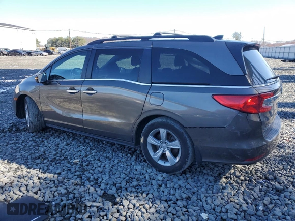2018 Honda Odyssey EX-L with VIN 5FNRL6H75JB044985, listed as a Copart auction lot 50081345 with 157,688 mi miles and Salvage Title. Bid and sale history available at DreamBid. Image 2.
