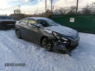 2014 Hyundai Sonata SE with VIN 5NPEC4AC9EH902931, listed as a IAAI auction lot 41594115 with 50,221 mi miles and . Bid and sale history available at DreamBid. Image 1.