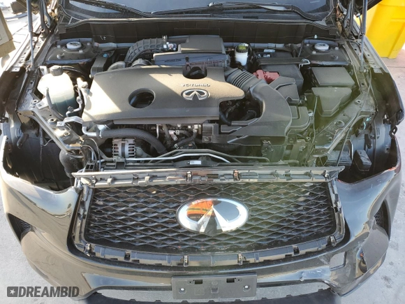 2021 Infiniti QX50 LUXE with VIN 3PCAJ5BA6MF124690, listed as a Copart auction lot 49030405 with 43,597 mi miles and Salvage Title. Bid and sale history available at carsss.com. Image 12.