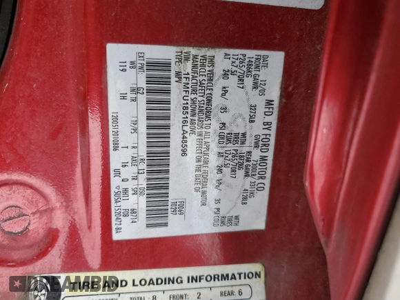 2006 Ford Expedition Eddie Bauer with VIN 1FMFU18516LA48596, listed as a Copart auction lot 89059325 with Not provided miles and Salvage title. Bid and sale history available at DreamBid. Image 15.