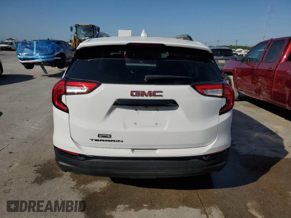 2023 GMC Terrain SLE with VIN 3GKALMEG8PL197297, listed as a Copart auction lot 53210145 with 17,664 mi miles and Salvage Title. Bid and sale history available at DreamBid. Image 6.