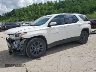 2020 Chevrolet Traverse RS with VIN 1GNEVJKW6LJ189516, listed as a Copart auction lot 55570355 with 142,837 mi miles and Salvage title. Bid and sale history available at DreamBid. Image 1.