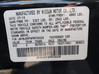2015 Infiniti QX50 Journey with VIN JN1BJ0HP9FM730226, listed as a IAAI auction lot 41425510 with 1 mi miles. Bid and sale history available at carsss.com. Image 9.