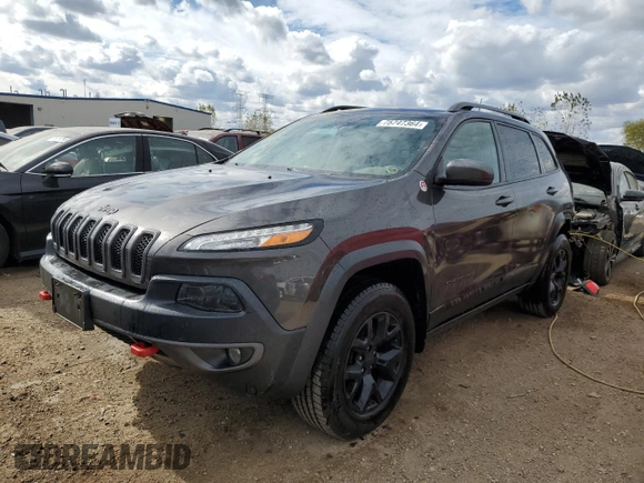 2018 Jeep Cherokee Trailhawk with VIN 1C4PJMBB2JD506327, listed as a Copart auction lot 75747364 with 186,413 mi miles and Salvage Title. Bid and sale history available at DreamBid. Image 1.
