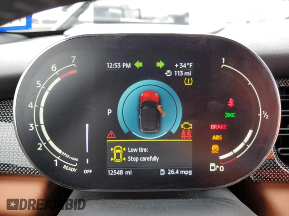 2022 MINI Convertible Cooper S z VIN WMW43DL03N3N73585, wystawiony jako Copart lot #89342955 z przebiegiem 12 548 mil mil oraz Czysty tytuł • Clean title. Historia ofert i sprzedaży dostępna na DreamBid. Obrazek 9.
