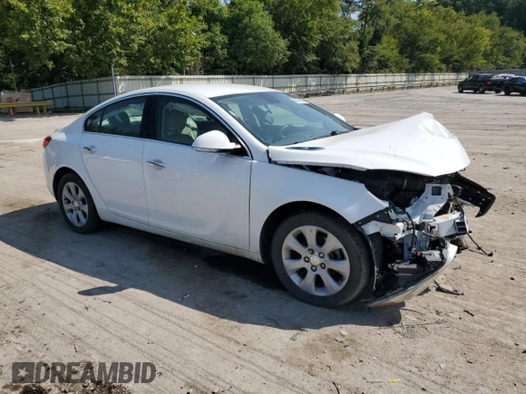 2014 Buick Regal Premium I with VIN 2G4GM5ER9E9243354, listed as a Copart auction lot 68691824 with Not provided miles and Salvage title. Bid and sale history available at DreamBid. Image 4.