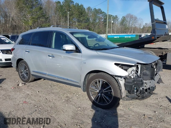 2019 Infiniti QX60 Luxe with VIN 5N1DL0MN8KC555323, listed as a IAAI auction lot 41824366 with 83,596 mi miles and . Bid and sale history available at DreamBid. Image 1.