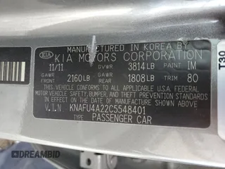 2012 Kia Forte EX with VIN KNAFU4A22C5548401, listed as a Copart auction lot 53784755 with 96,171 mi miles and Salvage Title. Bid and sale history available at carsss.com. Image 13.