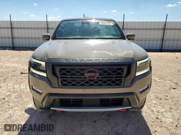 2022 Nissan Frontier Pro-X with VIN 1N6ED1EJ3NN606031, listed as a Copart auction lot 63337253 with 31,947 mi miles and Salvage title. Bid and sale history available at DreamBid. Image 5.