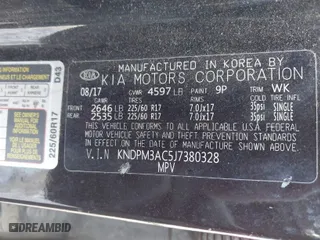 2018 Kia Sportage LX with VIN KNDPM3AC5J7380328, listed as a IAAI auction lot 41554927 with 197,778 mi miles. Bid and sale history available at carsss.com. Image 9.