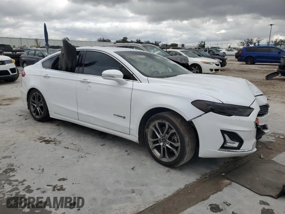 2019 Ford Fusion Hybrid Titanium with VIN 3FA6P0RU4KR155929, listed as a Copart auction lot 46253875 with 0 mi miles and Non Repairable. Bid and sale history available at carsss.com. Image 4.