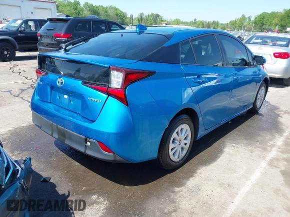 2020 Toyota Prius L Eco with VIN JTDKARFUXL3118354, listed as a IAAI auction lot 41991337 with 83,030 mi miles and . Bid and sale history available at DreamBid. Image 4.
