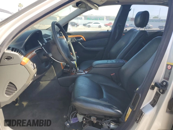 2002 Mercedes-Benz S-Class 4.3L with VIN WDBNG70JX2A314138, listed as a Copart auction lot 59694444 with 158,981 mi miles and Salvage Title. Bid and sale history available at carsss.com. Image 7.