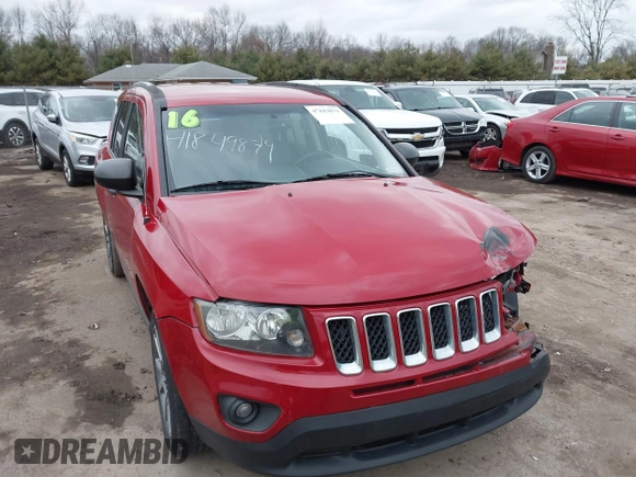 2016 Jeep Compass Sport z VIN 1C4NJCBA8GD731773, wystawiony jako IAAI lot #41849879 z przebiegiem 122 152 mil mil oraz . Historia ofert i sprzedaży dostępna na DreamBid. Obrazek 1.