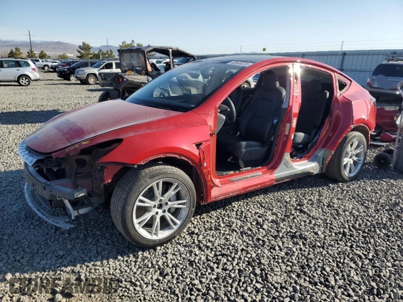2023 Tesla Model Y Long Range with VIN 7SAYGDEE7PA044888, listed as a Copart auction lot 48538335 with 25,621 mi miles and Salvage Title. Bid and sale history available at DreamBid. Image 1.