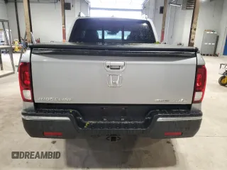 2019 Honda Ridgeline RTL-E with VIN 5FPYK3F74KB502413, listed as a Copart auction lot 55154935 with 71,711 mi miles and Salvage title. Bid and sale history available at DreamBid. Image 6.