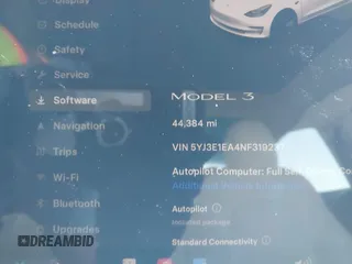 2022 Tesla Model 3 with VIN 5YJ3E1EA4NF319237, listed as a IAAI auction lot 41263761 with 44,384 mi miles and . Bid and sale history available at DreamBid. Image 7.