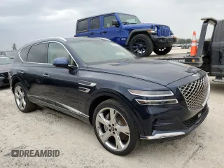 2021 Genesis GV80 Advanced Plus with VIN KMUHCESC1MU037889, listed as a Copart auction lot 37614693 with 7,078 mi miles and . Bid and sale history available at DreamBid. Image 4.