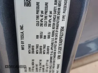 2023 Tesla Model 3 с VIN 5YJ3E1EA8PF637994, выставлен на аукционе Copart как лот 62949765 с пробегом 19 572 миль миль и Списание • Salvage title. История ставок и продаж доступна на DreamBid. Изображение 12.