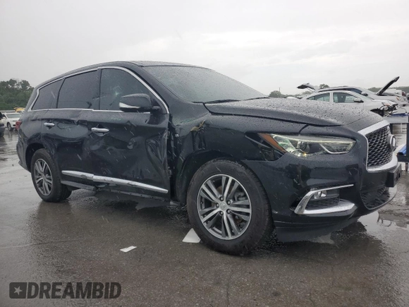 2020 Infiniti QX60 Luxe with VIN 5N1DL0MN7LC529524, listed as a Copart auction lot 57728125 with 85,542 mi miles and Salvage title. Bid and sale history available at DreamBid. Image 4.