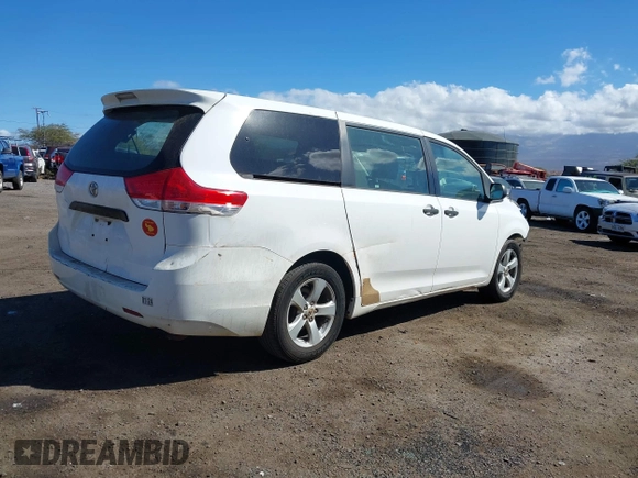 2012 Toyota Sienna with VIN 5TDZK3DC7CS203993, listed as a IAAI auction lot 41130289 with 177,059 mi miles. Bid and sale history available at carsss.com. Image 4.