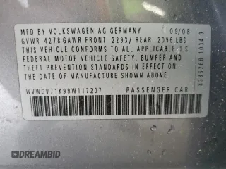 2009 Volkswagen GTI с VIN WVWGV71K99W117207, выставлен на аукционе Copart как лот 59812265 с пробегом 89 169 миль миль и Чистый • Clean title. История ставок и продаж доступна на DreamBid. Изображение 13.