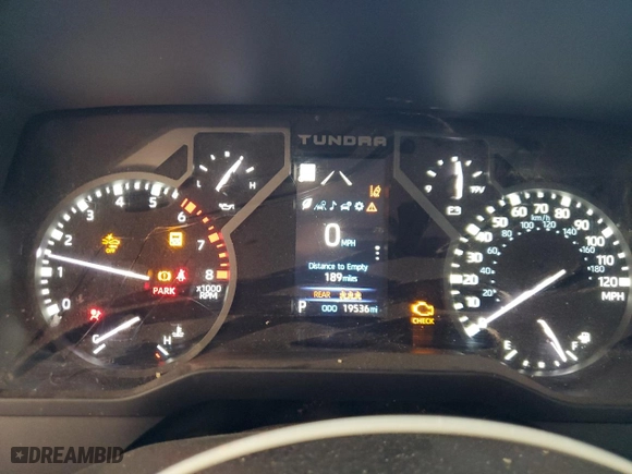 2023 Toyota Tundra 4WD SR5 with VIN 5TFLA5DB3PX107256, listed as a Copart auction lot 85653074 with 19,536 mi miles and Salvage Title. Bid and sale history available at carsss.com. Image 9.