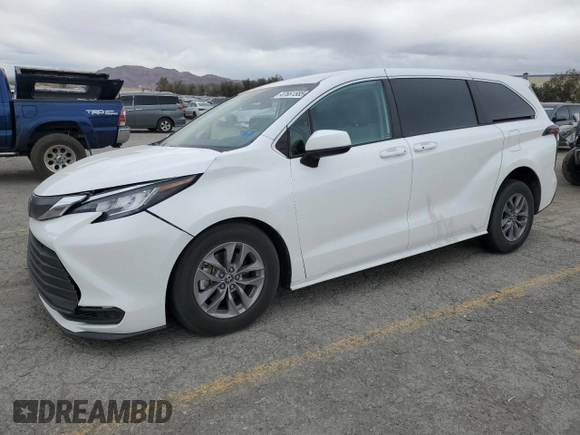 2023 Toyota Sienna LE with VIN 5TDKRKEC6PS159898, listed as a Copart auction lot 47661585 with 38,542 mi miles and Salvage Title. Bid and sale history available at carsss.com. Image 1.