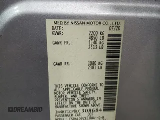 2020 Nissan LEAF SV Plus with VIN 1N4BZ1CP8LC308684, listed as a Copart auction lot 44650975 with 25,570 mi miles and Salvage Title. Bid and sale history available at DreamBid. Image 15.