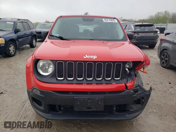 2017 Jeep Renegade Sport with VIN ZACCJBAB9HPG53518, listed as a Copart auction lot 55416835 with 116,123 mi miles and Salvage title. Bid and sale history available at DreamBid. Image 5.