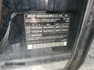 2000 Mercedes-Benz M 320/430/500 z VIN 4JGAB54E3YA209798, wystawiony jako Copart lot #52116575 z przebiegiem Nie podano mil oraz Szkoda całkowita • Salvage title. Historia ofert i sprzedaży dostępna na DreamBid. Obrazek 13.