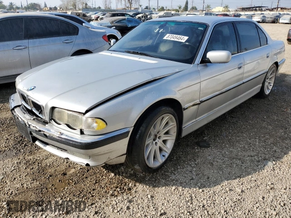 2001 BMW 7 Series 740iL with VIN WBAGH83491DP26337, listed as a Copart auction lot 87049464 with 155,453 mi miles and Clean Title. Bid and sale history available at carsss.com. Image 1.