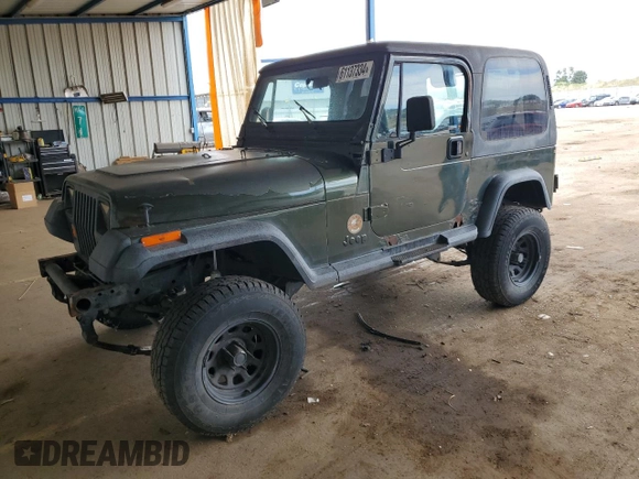 1995 Jeep Wrangler Sahara with VIN 1J4FY49S1SP256179, listed as a Copart auction lot 61137334 with 187,391 mi miles and Salvage Title. Bid and sale history available at carsss.com. Image 1.