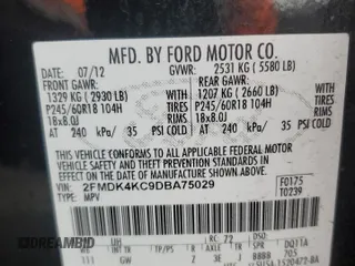2013 Ford Edge Limited with VIN 2FMDK4KC9DBA75029, listed as a Copart auction lot 51822215 with 97,180 mi miles and Salvage Title. Bid and sale history available at carsss.com. Image 15.